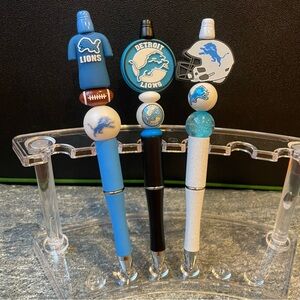 Handmade Beaded Detroit Lions Pens